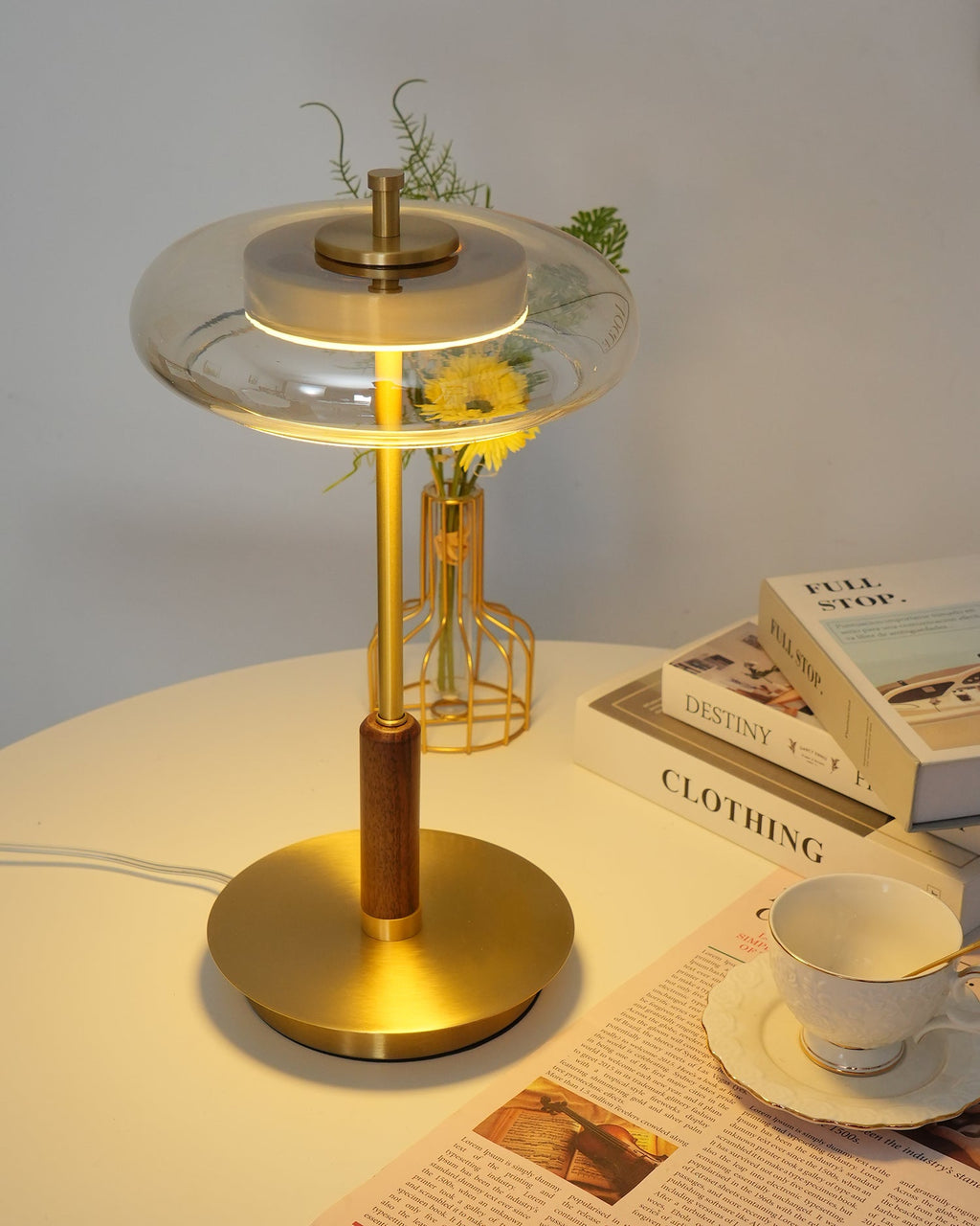 Redondo Amber Glass Table Lamp