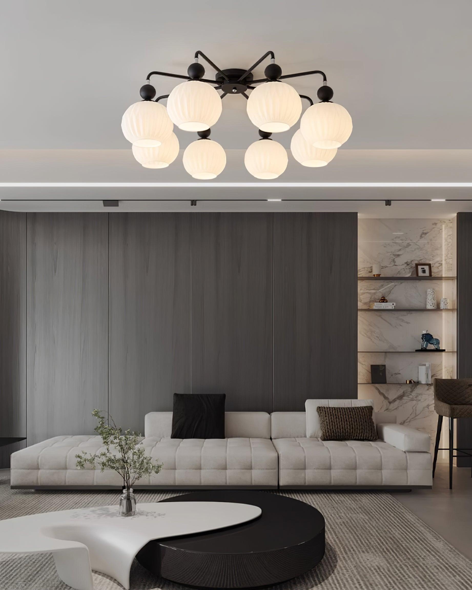 Renee Multi- Light Ribbed Glass Chandelier