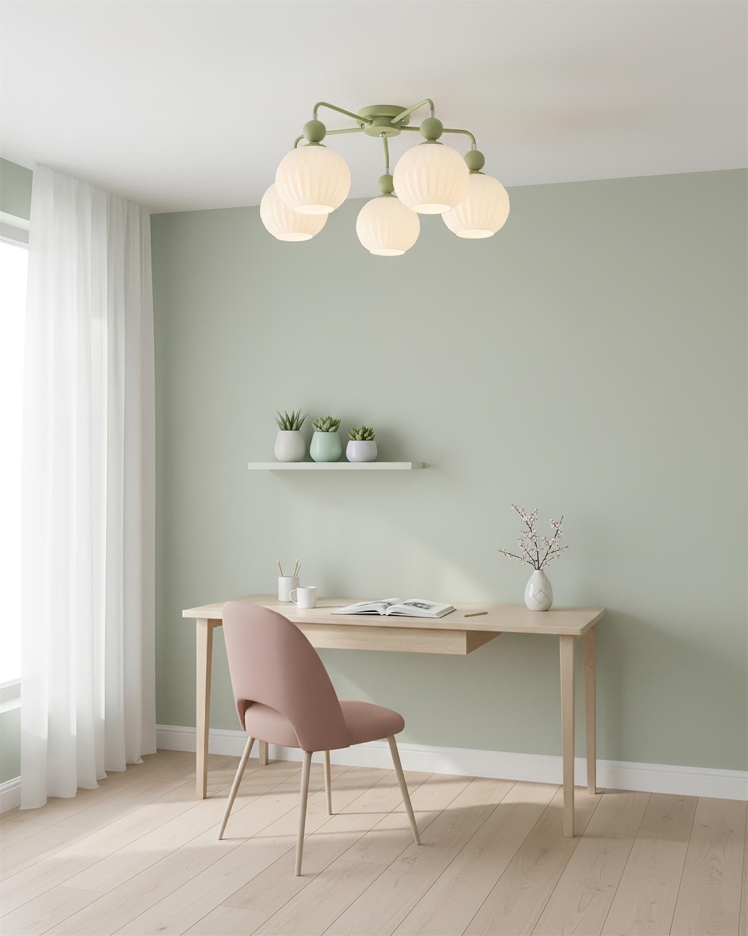Renee Multi- Light Ribbed Glass Chandelier