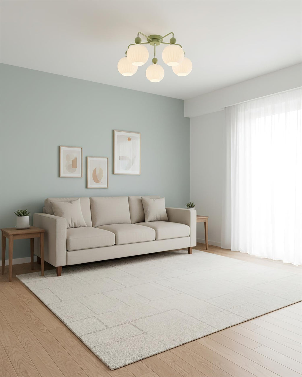 Renee Multi- Light Ribbed Glass Chandelier