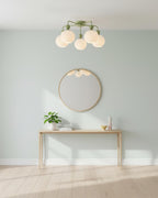 Renee Multi- Light Ribbed Glass Chandelier