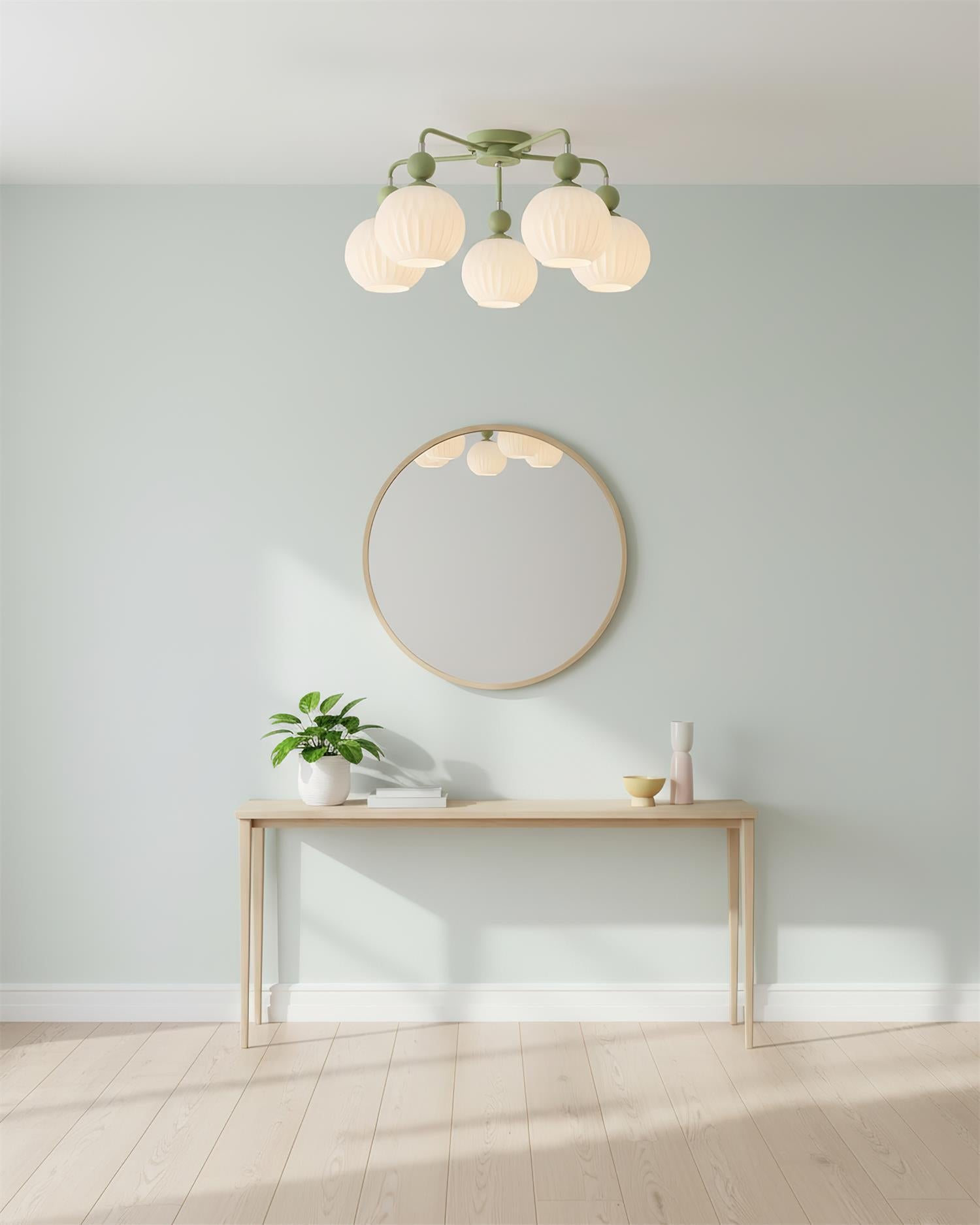 Renee Multi- Light Ribbed Glass Chandelier