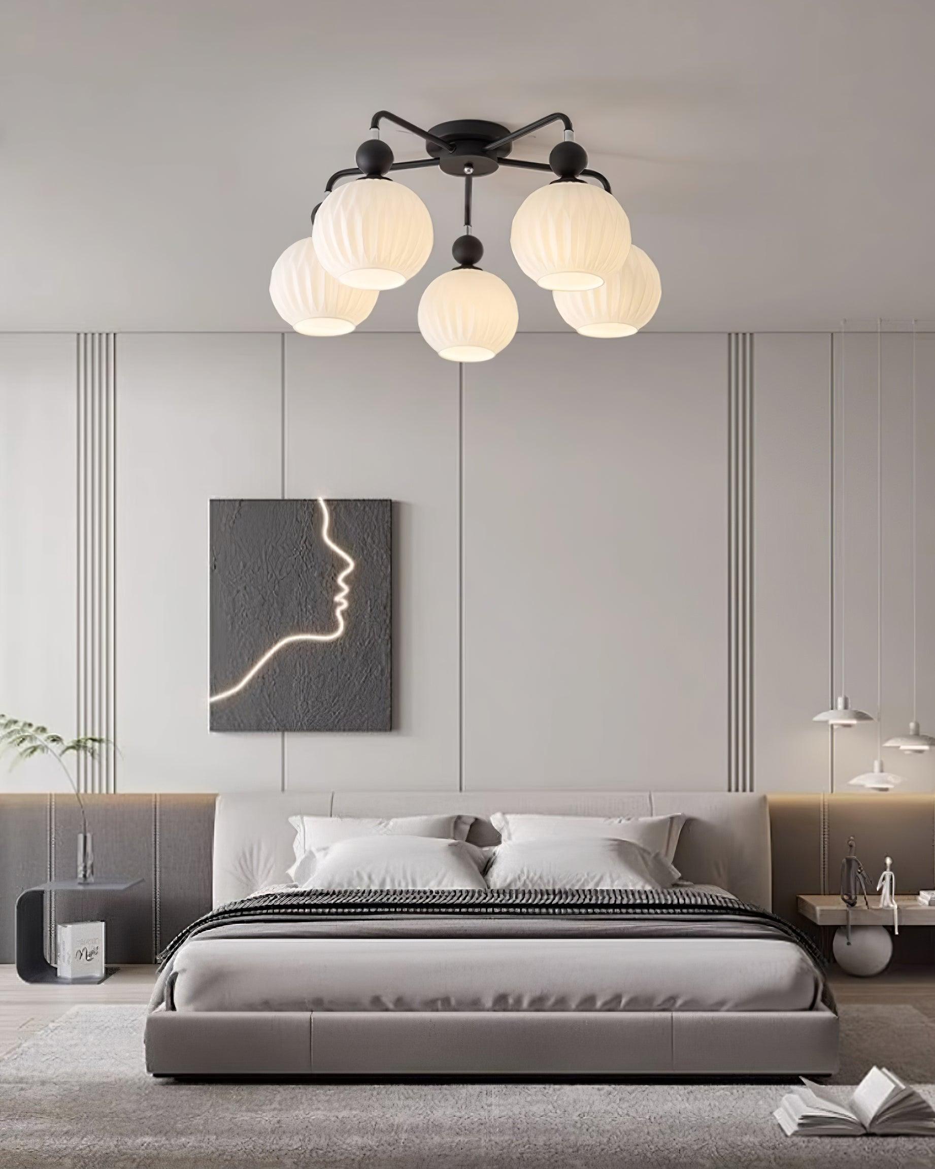 Renee Multi- Light Ribbed Glass Chandelier