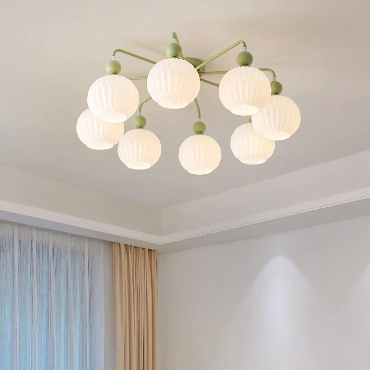 Renee Multi- Light Ribbed Glass Chandelier