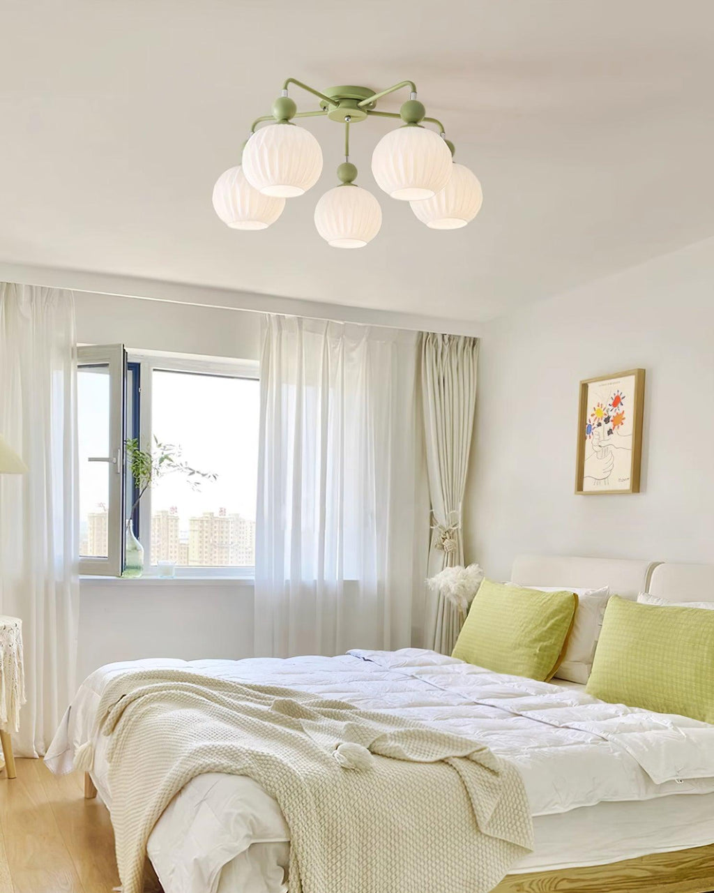 Renee Multi- Light Ribbed Glass Chandelier