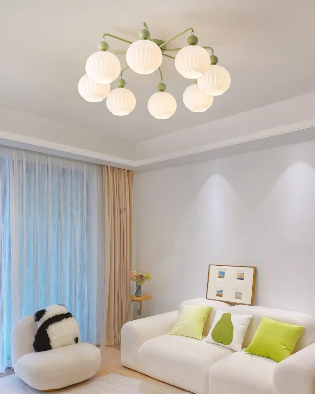Renee Multi- Light Ribbed Glass Chandelier