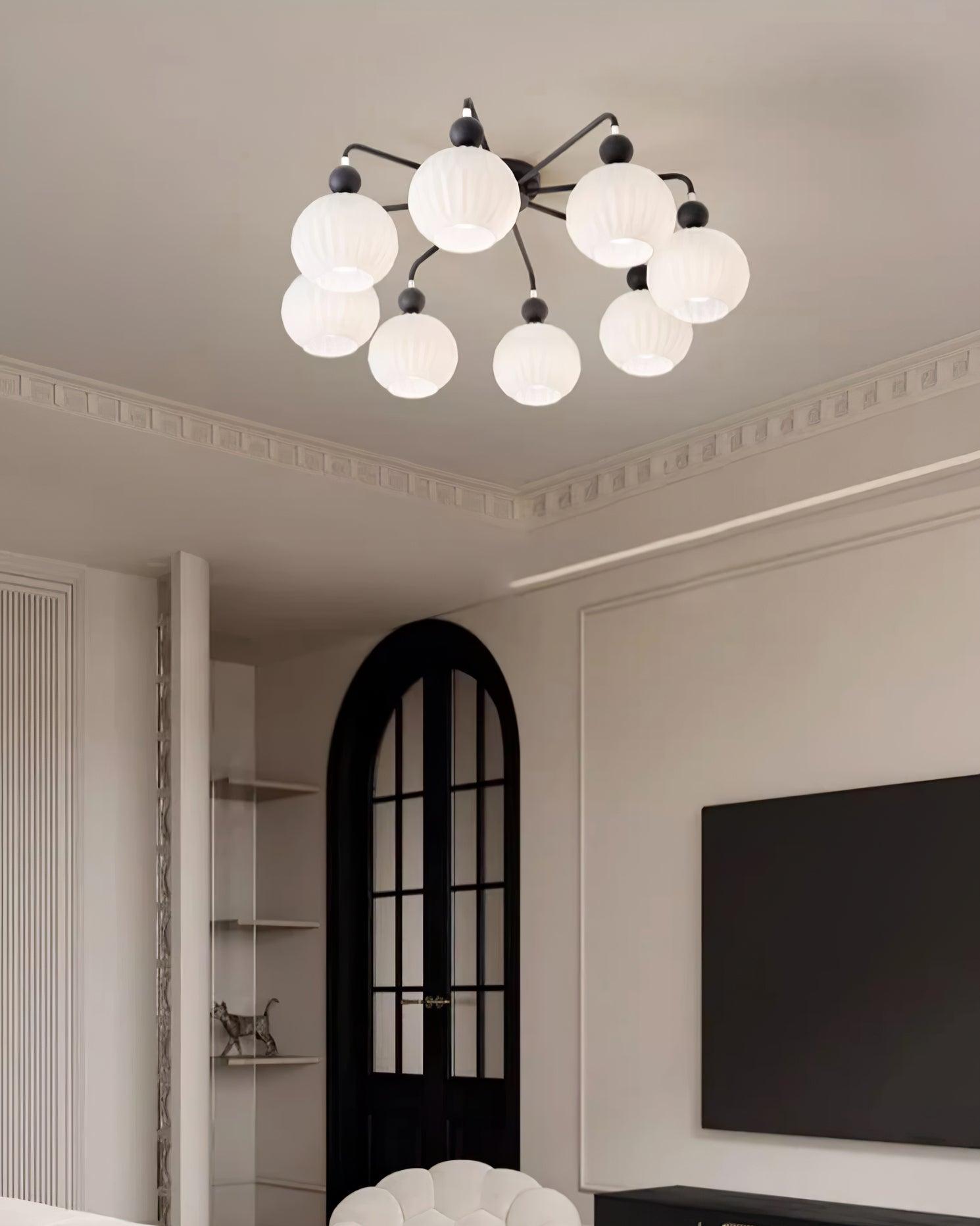 Renee Multi- Light Ribbed Glass Chandelier