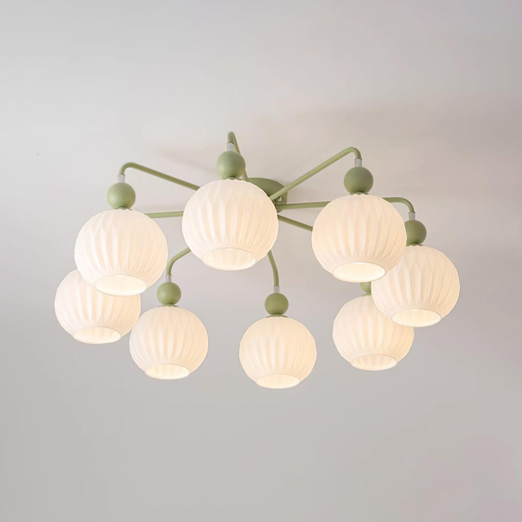 Renee Multi- Light Ribbed Glass Chandelier