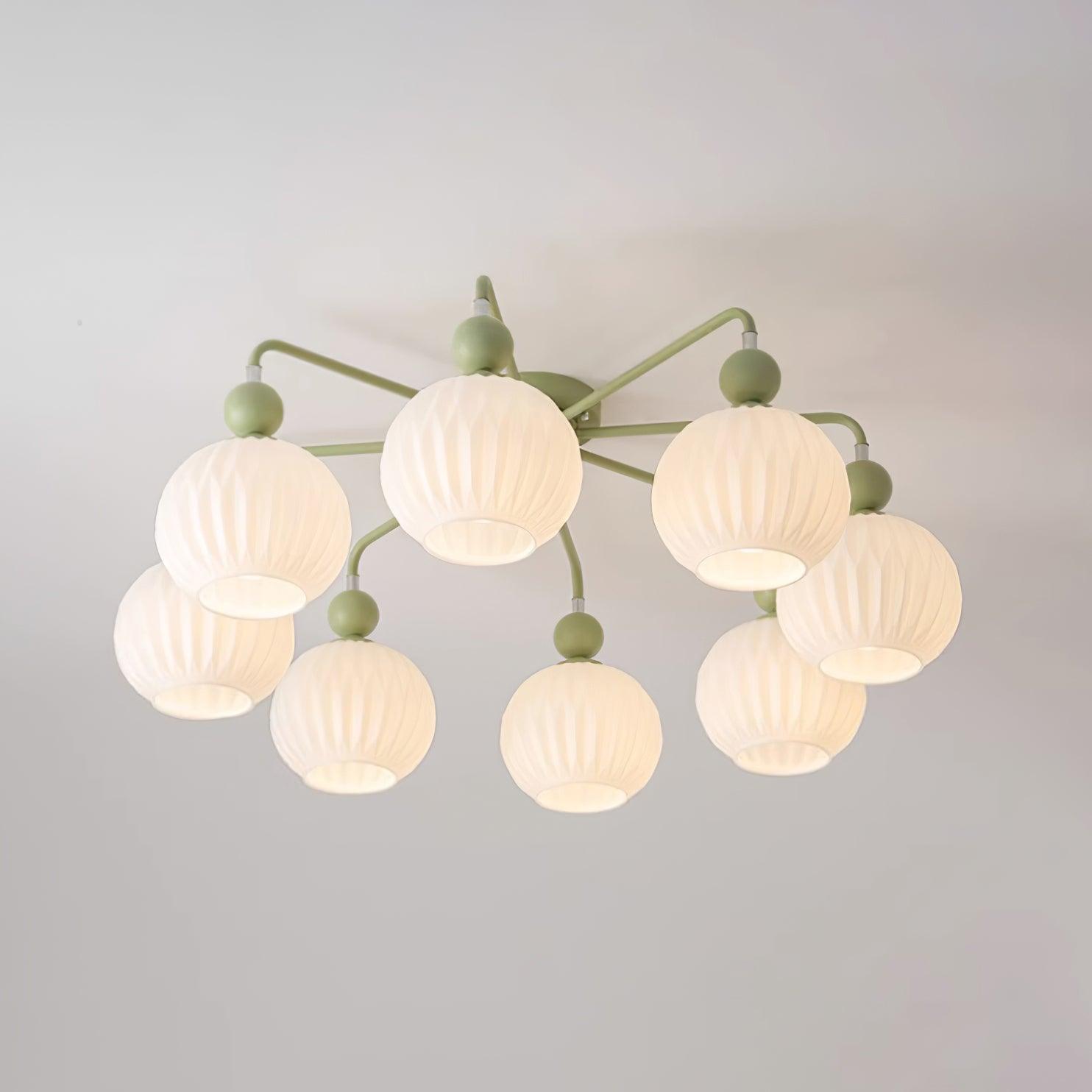 Renee Multi- Light Ribbed Glass Chandelier