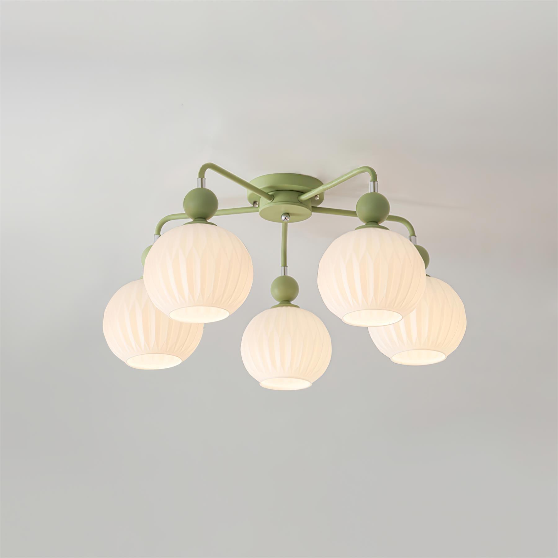 Renee Multi- Light Ribbed Glass Chandelier