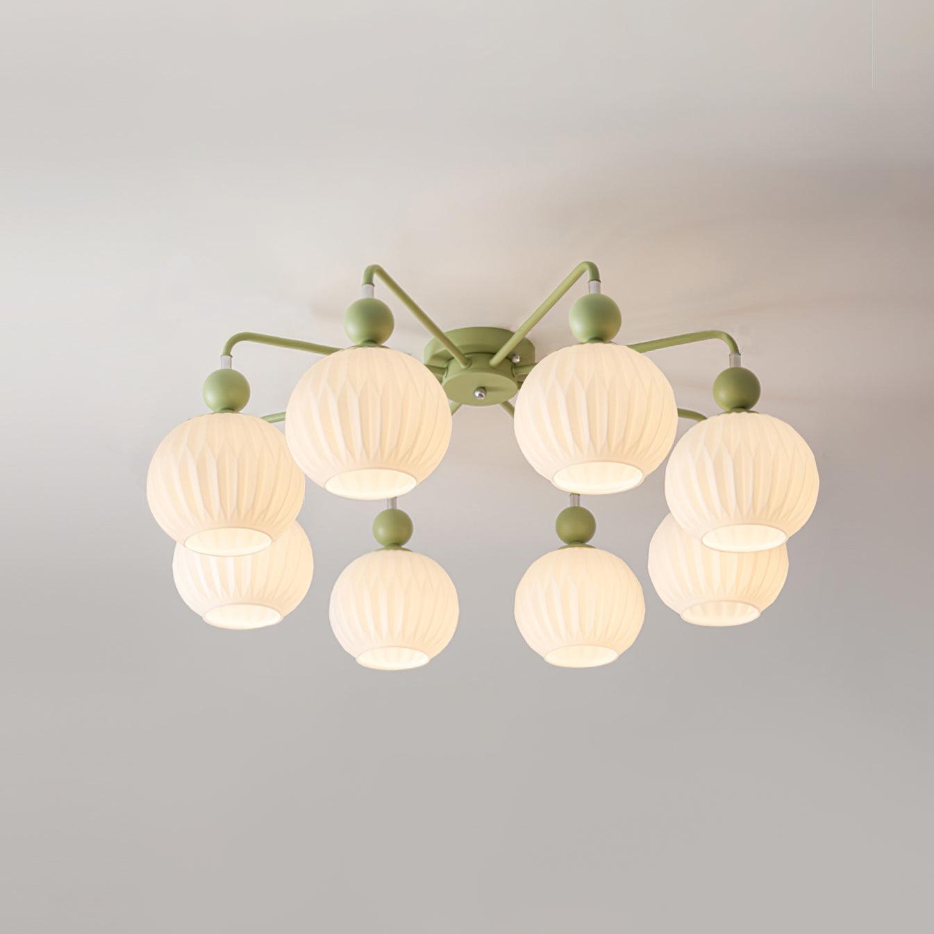 Renee Multi- Light Ribbed Glass Chandelier