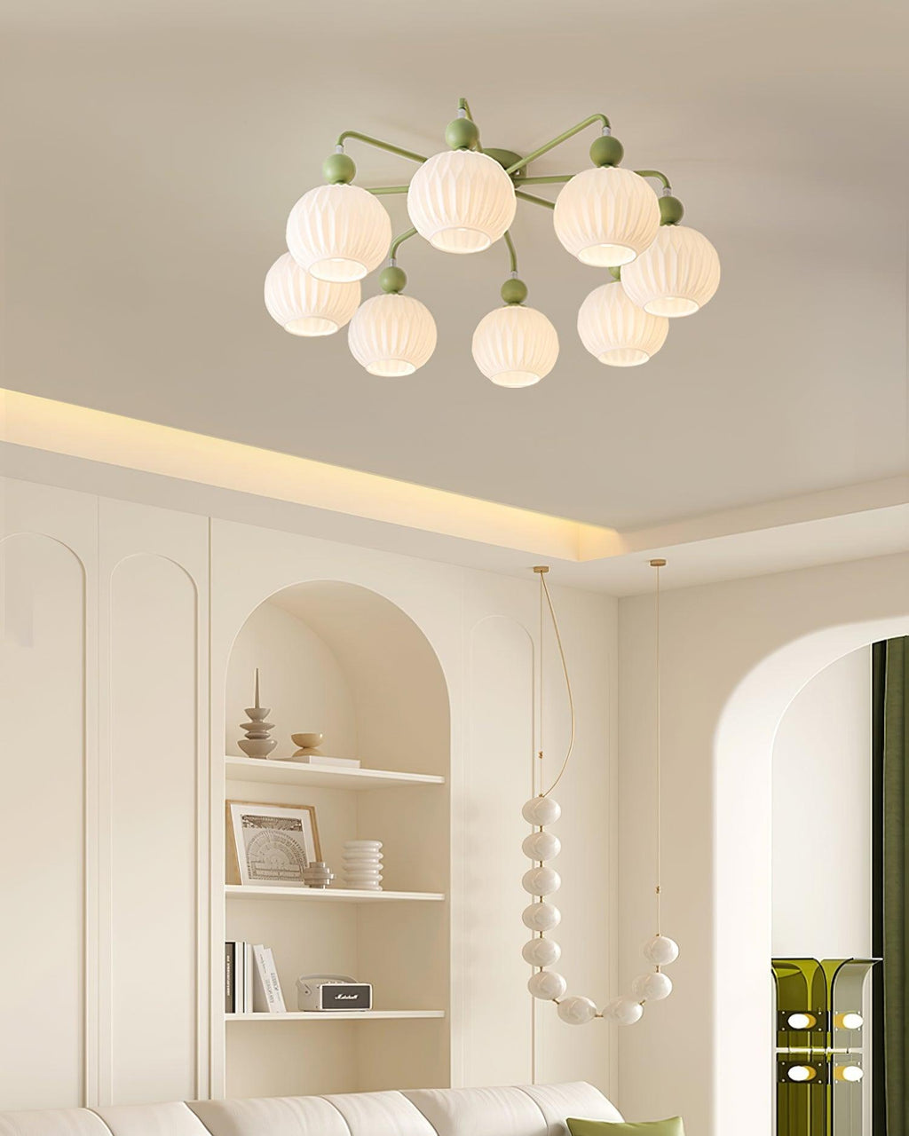 Renee Multi- Light Ribbed Glass Chandelier