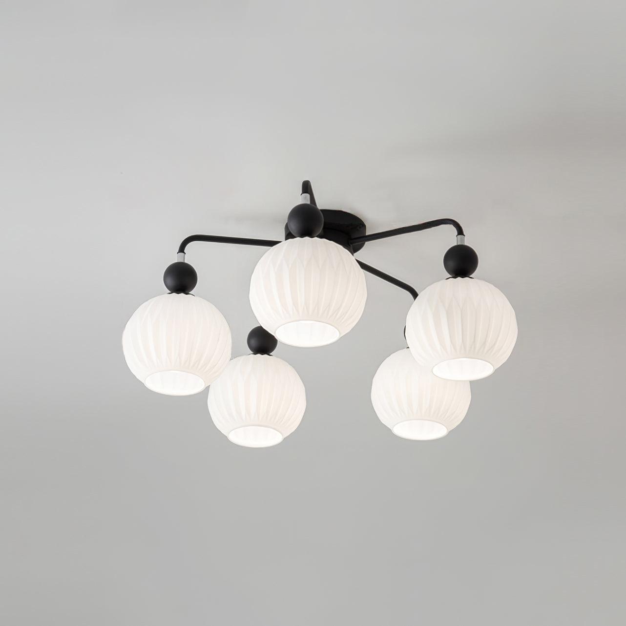 Renee Multi- Light Ribbed Glass Chandelier