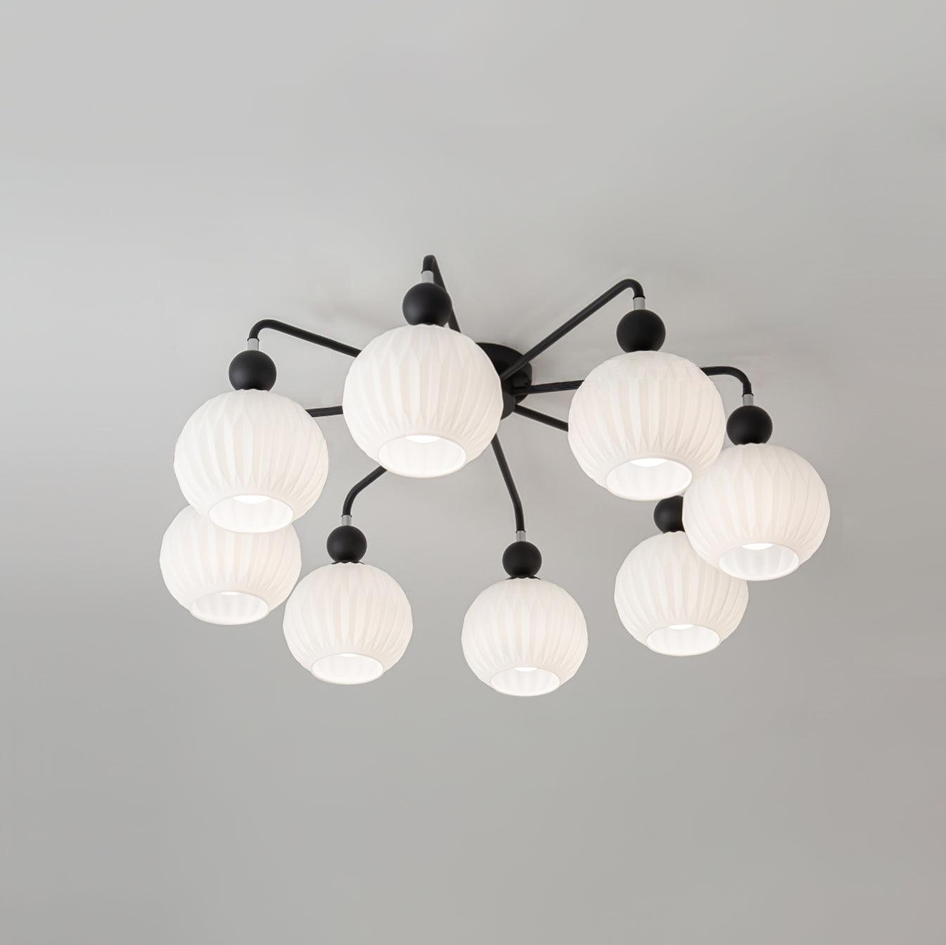 Renee Multi- Light Ribbed Glass Chandelier