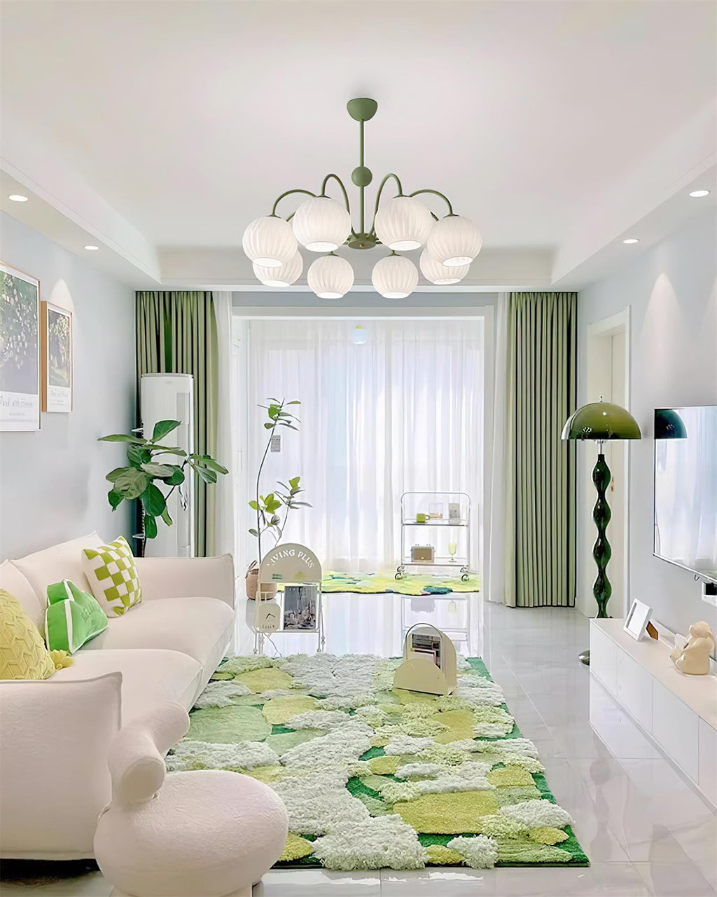 Renee Ribbed Glass Branch Chandelier