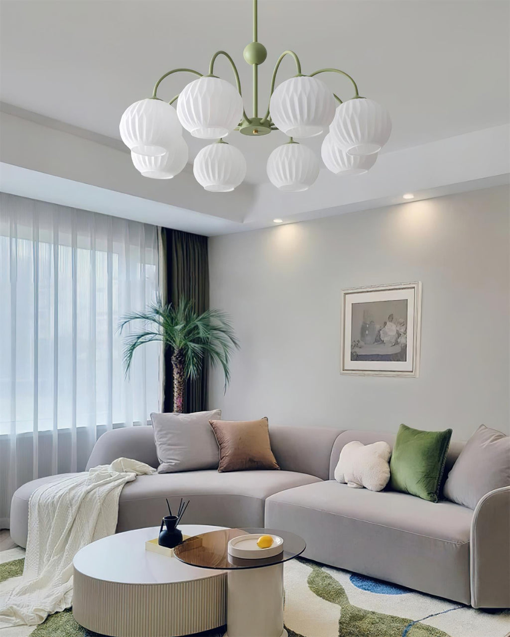 Renee Ribbed Glass Branch Chandelier