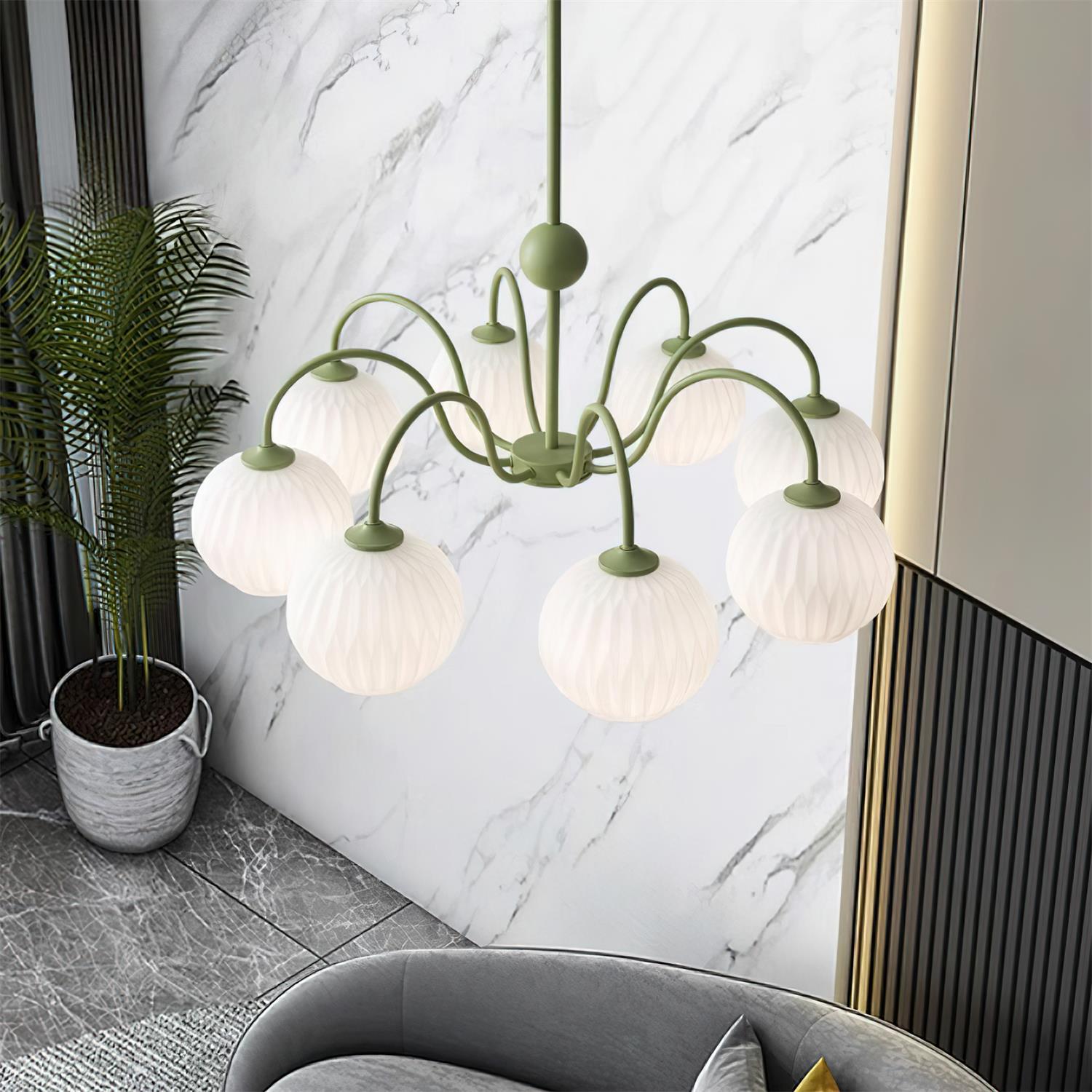 Renee Ribbed Glass Branch Chandelier