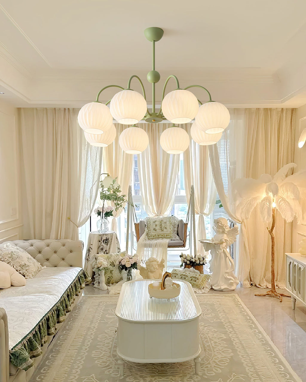 Renee Ribbed Glass Branch Chandelier