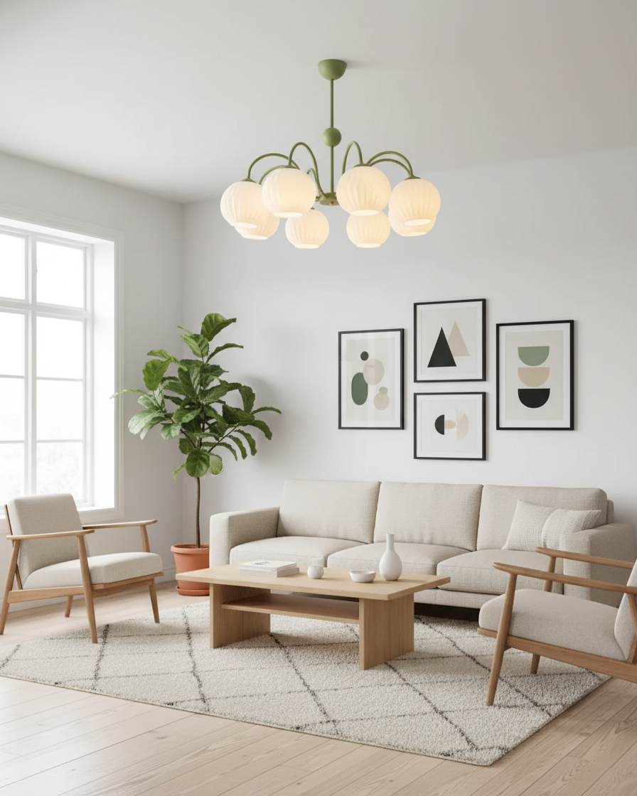 Renee Ribbed Glass Branch Chandelier