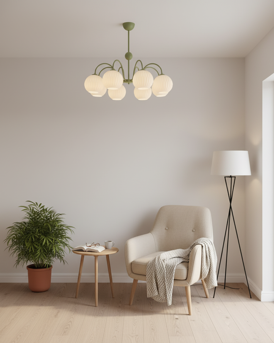 Renee Ribbed Glass Branch Chandelier