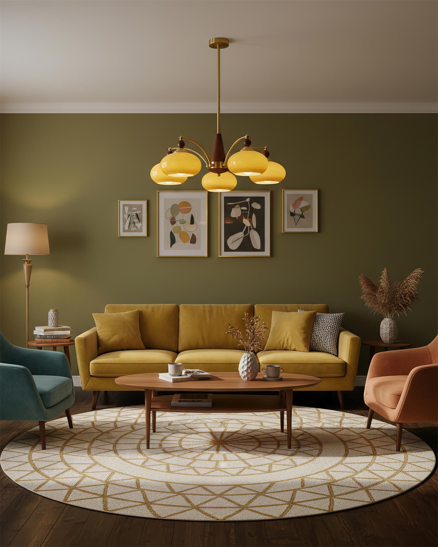 Calliope Vintage Brass Chandelier