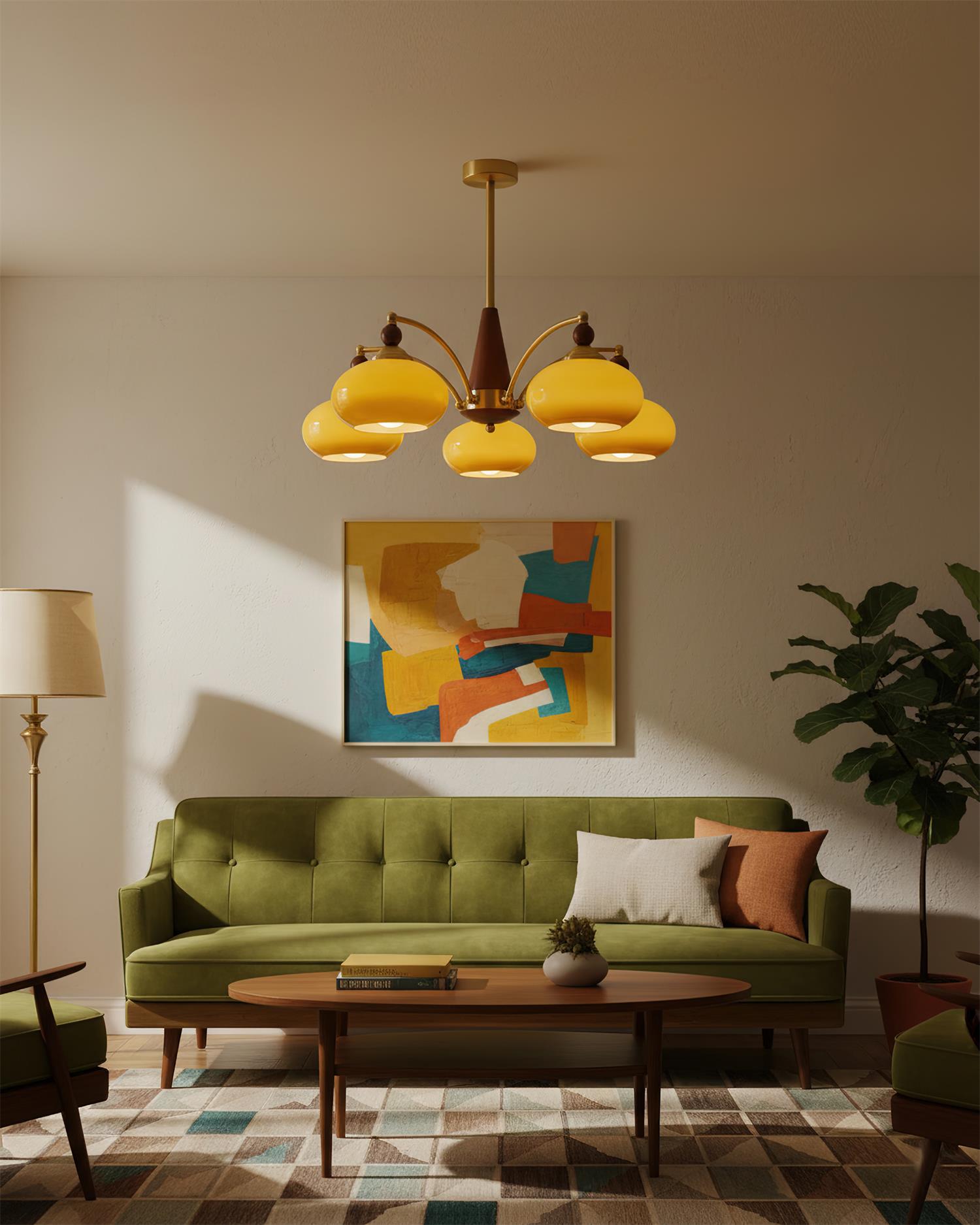 Calliope Vintage Brass Chandelier