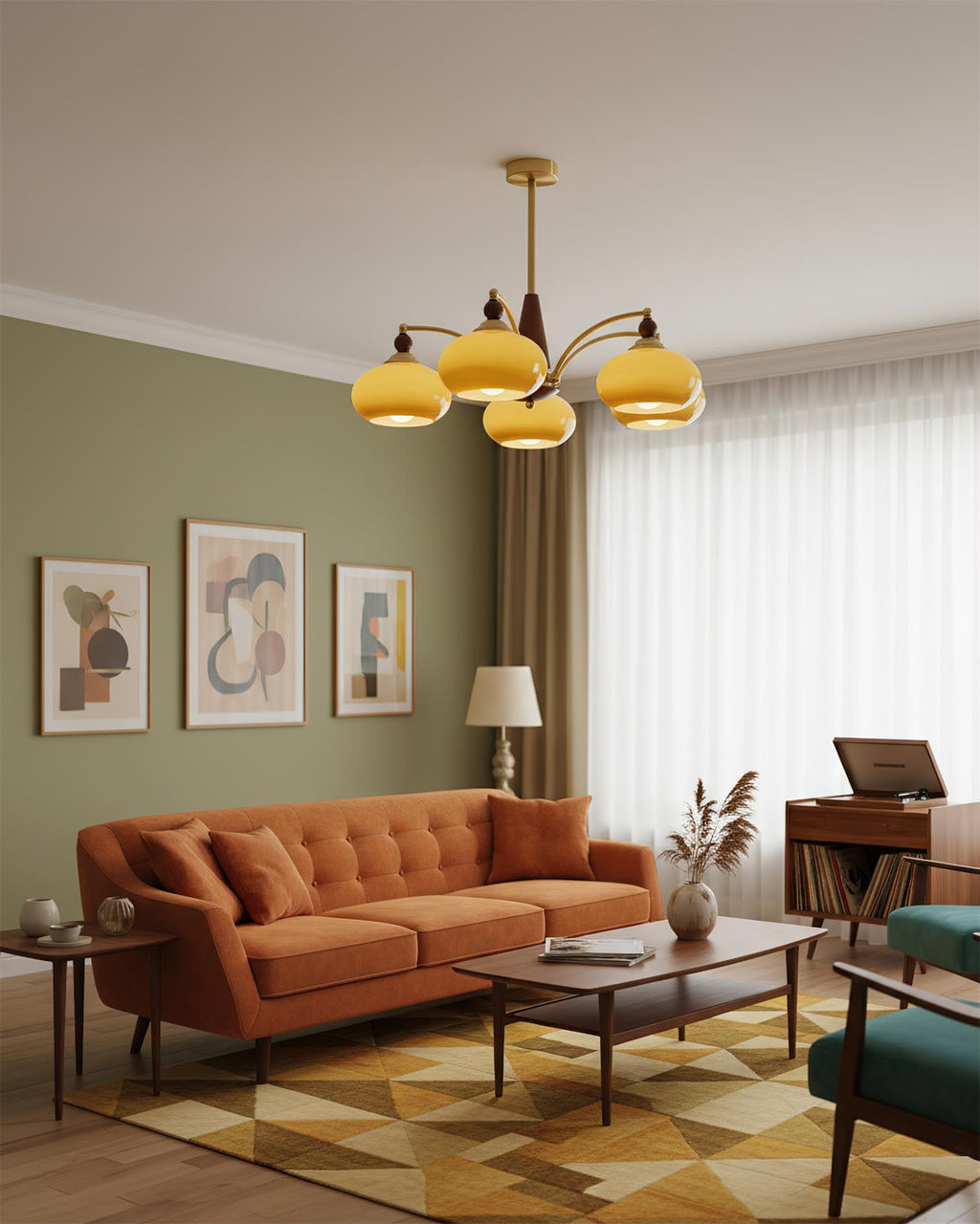 Calliope Vintage Brass Chandelier