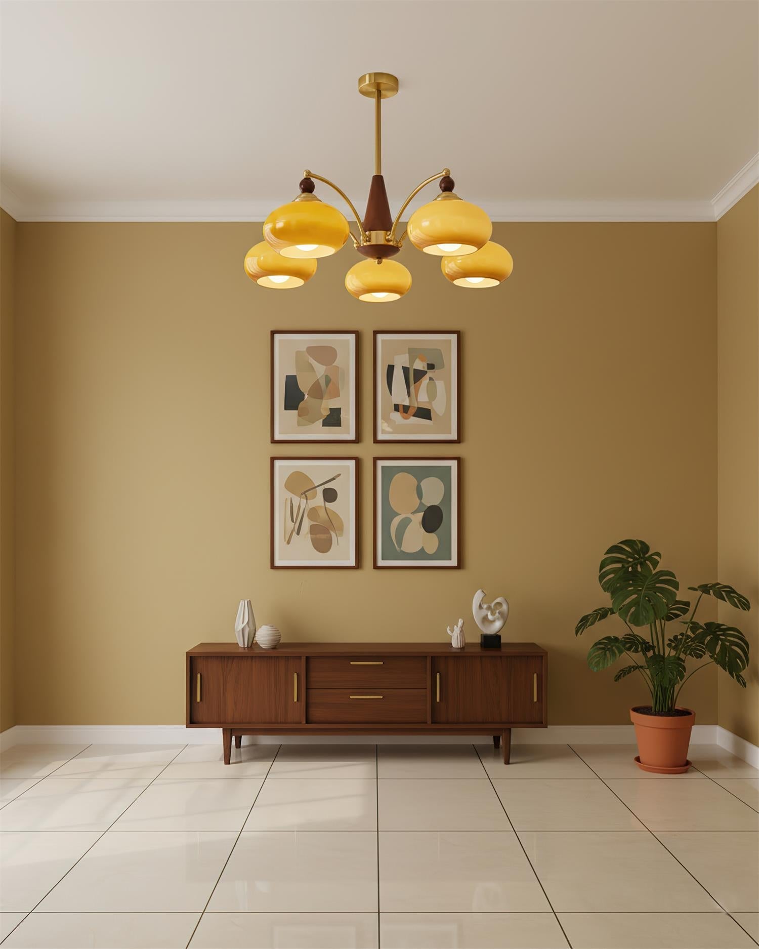 Calliope Vintage Brass Chandelier