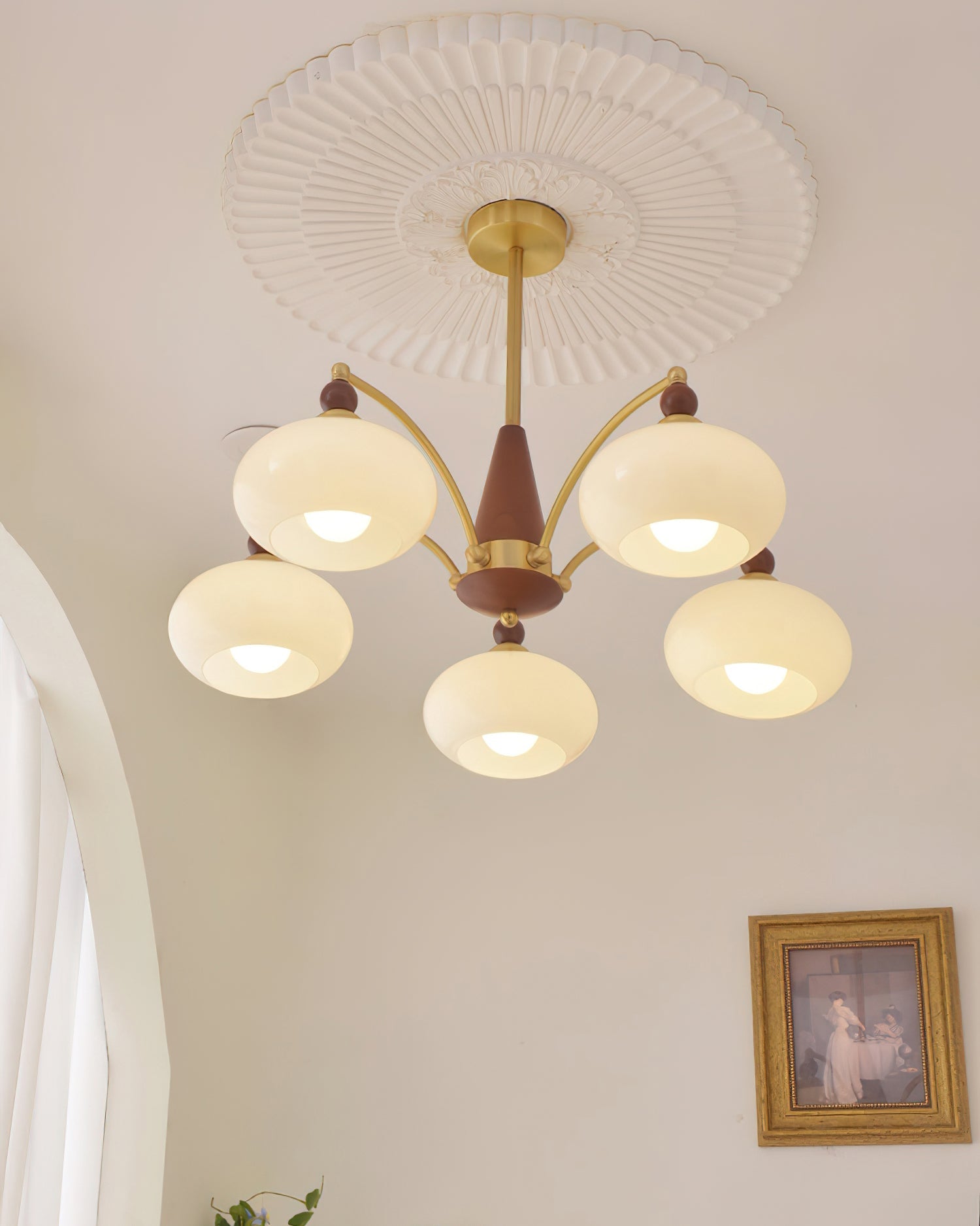 Calliope Vintage Brass Chandelier