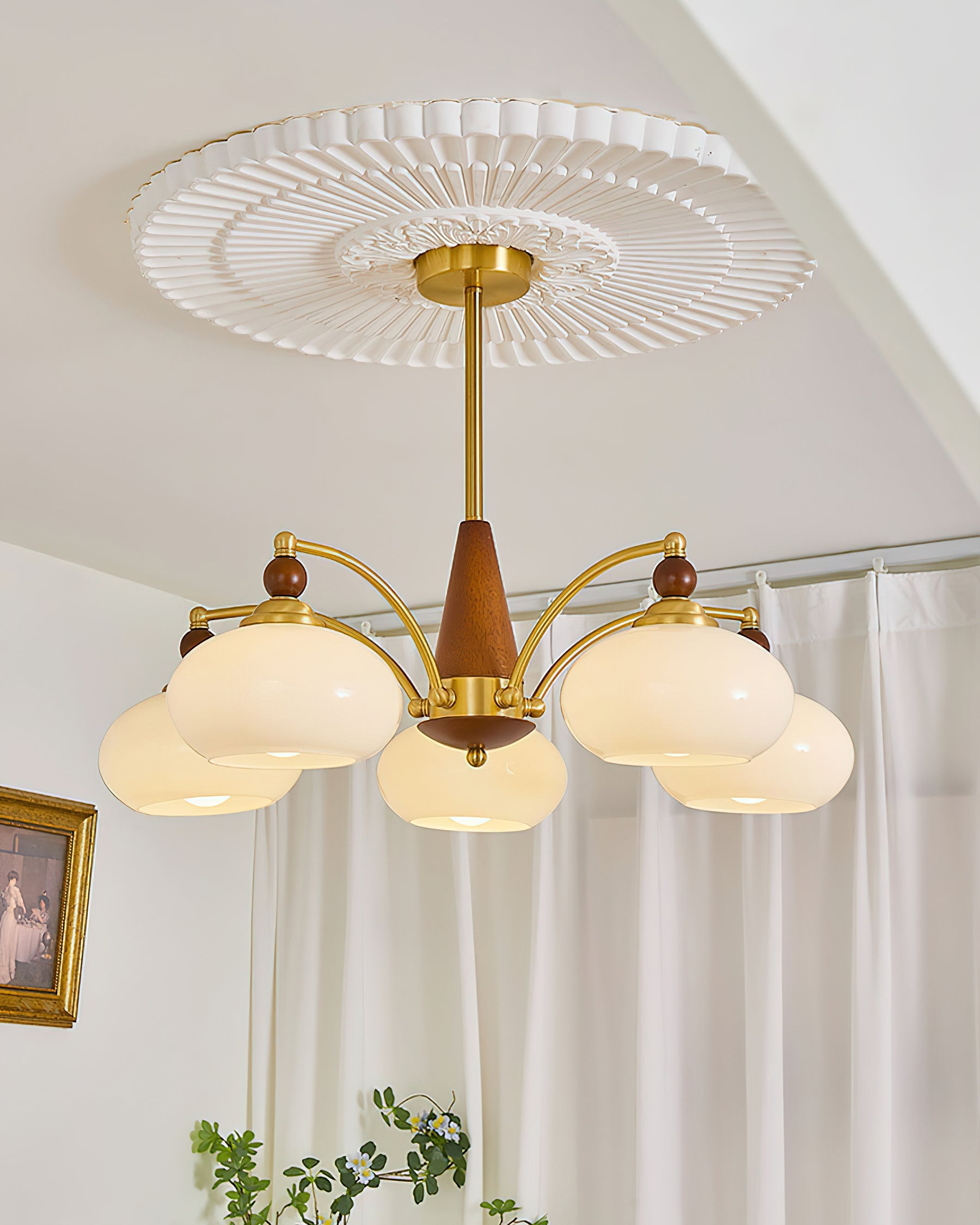Calliope Vintage Brass Chandelier