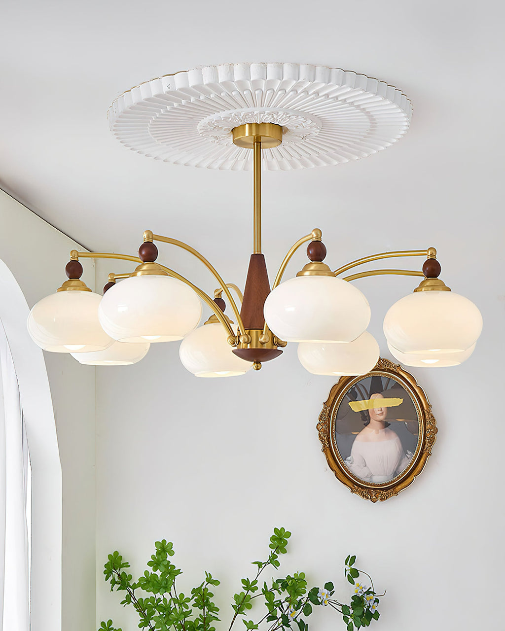 Calliope Vintage Brass Chandelier