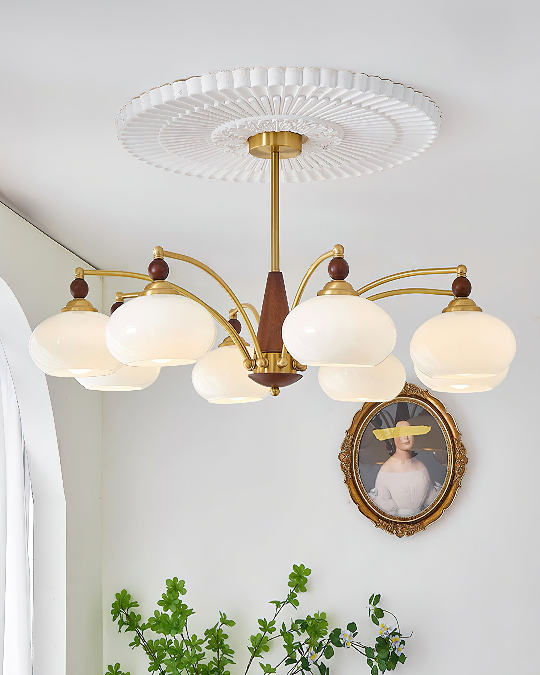 Calliope Vintage Brass Chandelier