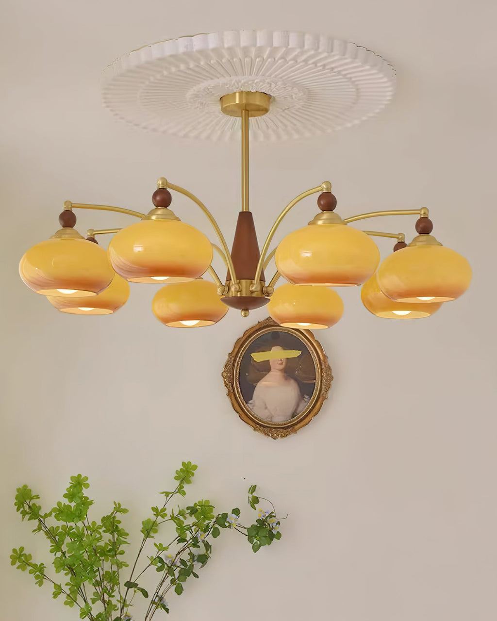 Calliope Vintage Brass Chandelier