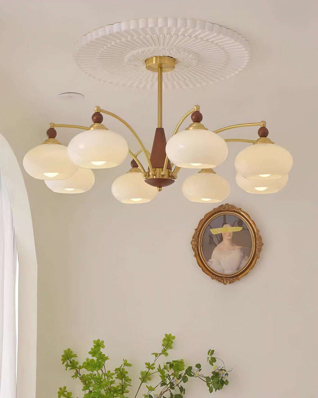 Calliope Vintage Brass Chandelier