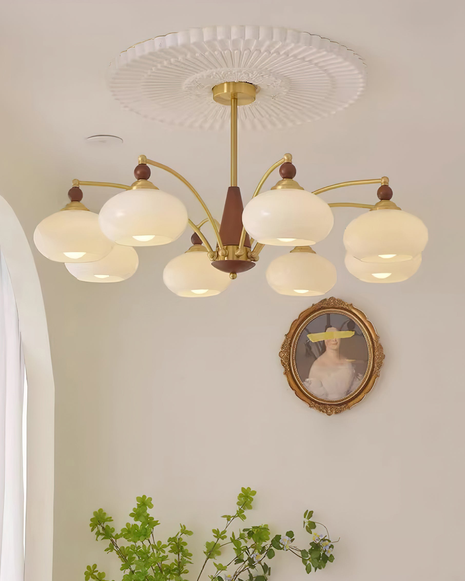 Calliope Vintage Brass Chandelier