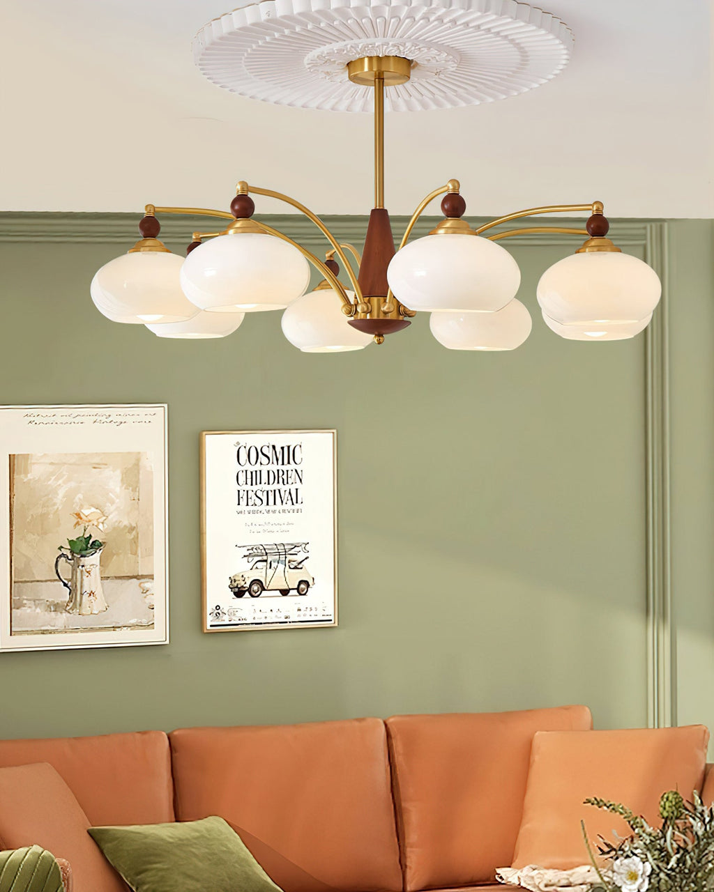 Calliope Vintage Brass Chandelier
