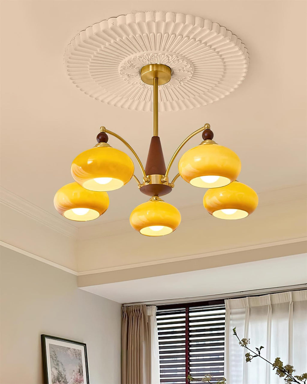 Calliope Vintage Brass Chandelier