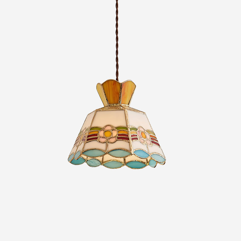 Art Nouveau Stained Glass Pendant Light