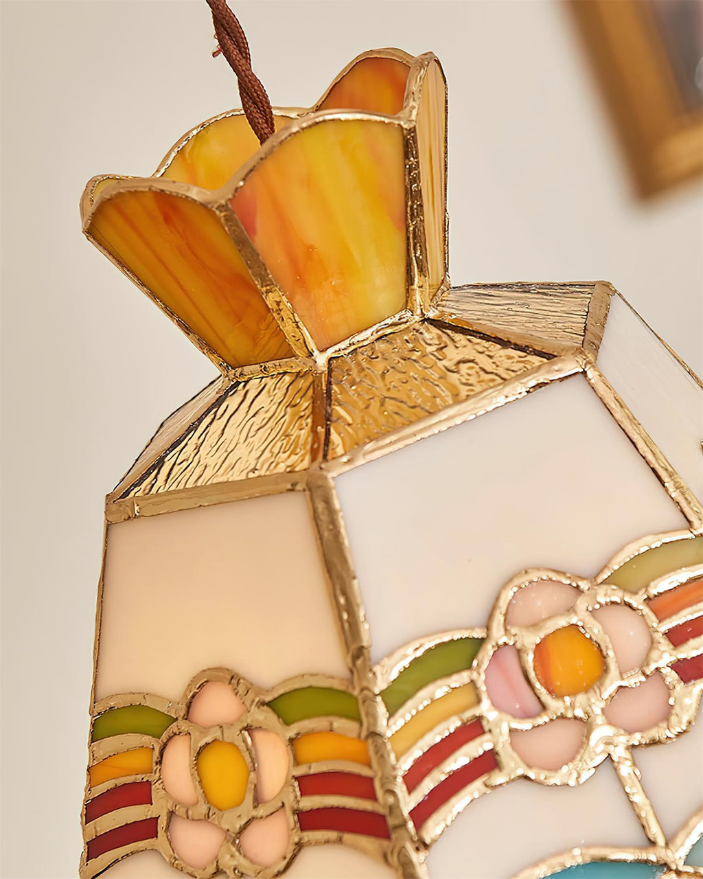Art Nouveau Stained Glass Pendant Light