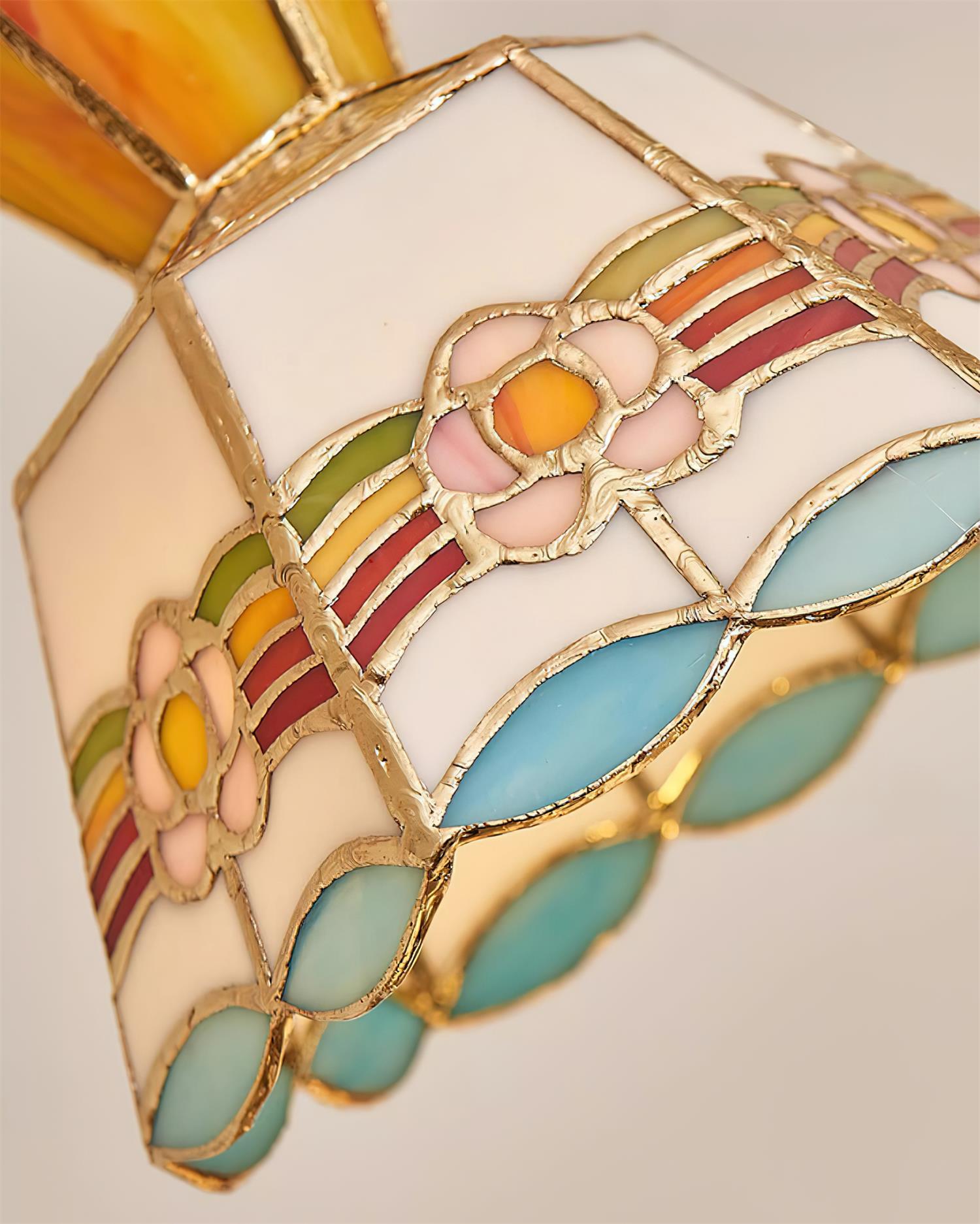 Art Nouveau Stained Glass Pendant Light