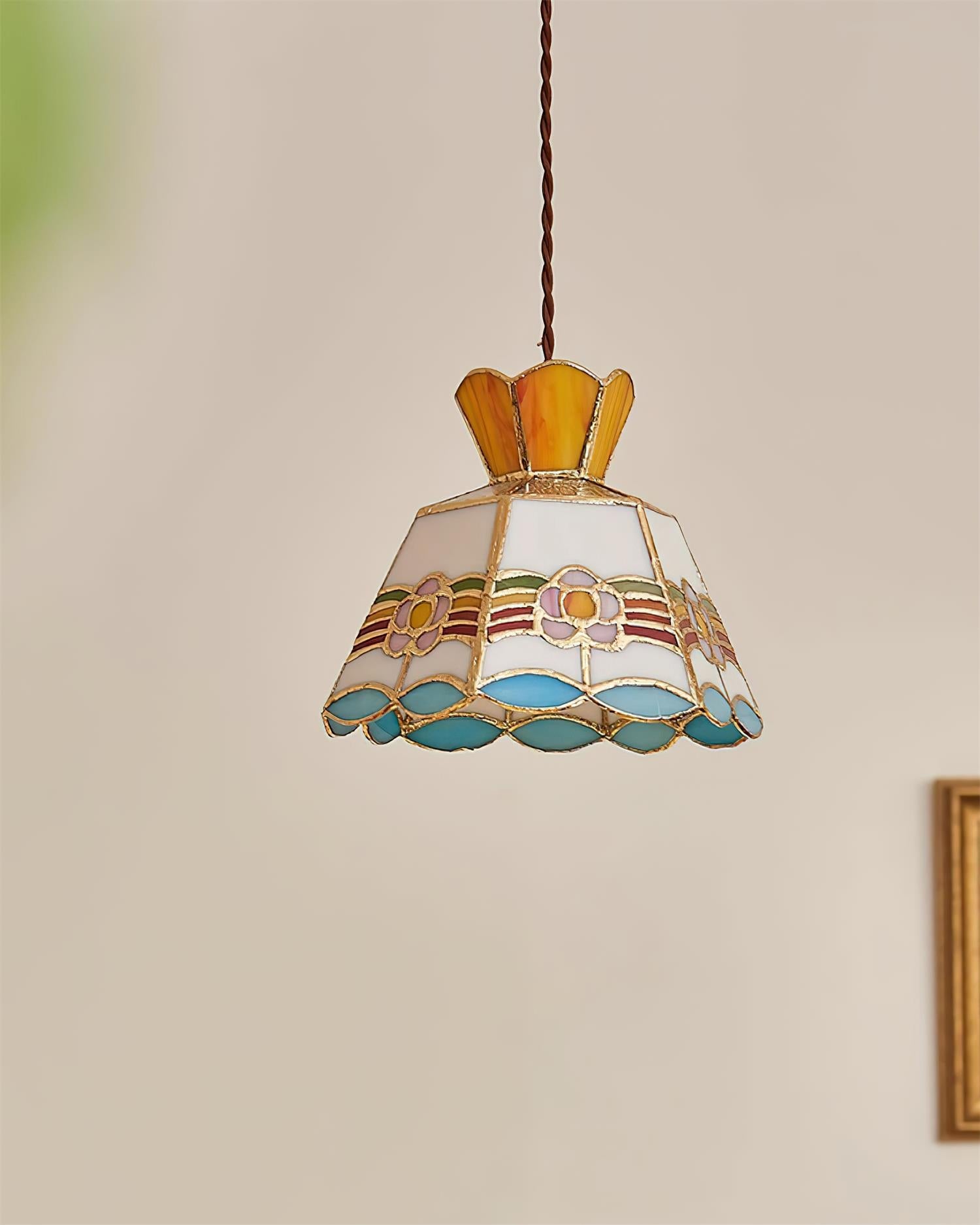 Art Nouveau Stained Glass Pendant Light