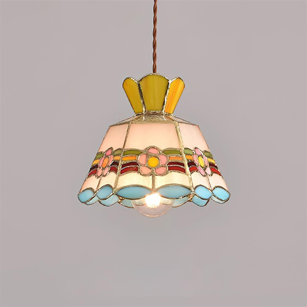 Art Nouveau Stained Glass Pendant Light