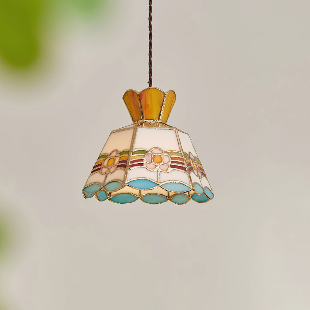 Art Nouveau Stained Glass Pendant Light