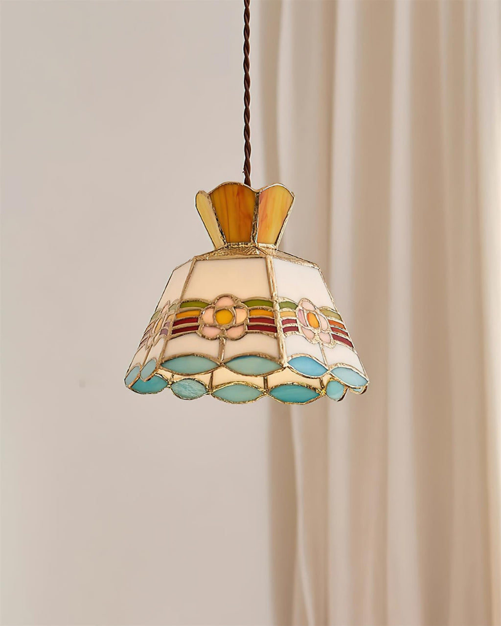 Art Nouveau Stained Glass Pendant Light