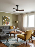 Elegant Sculpted Wood Ceiling Fan Light