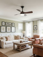 Elegant Sculpted Wood Ceiling Fan Light