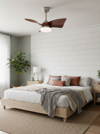 Elegant Sculpted Wood Ceiling Fan Light