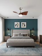Elegant Sculpted Wood Ceiling Fan Light
