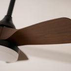 Elegant Sculpted Wood Ceiling Fan Light