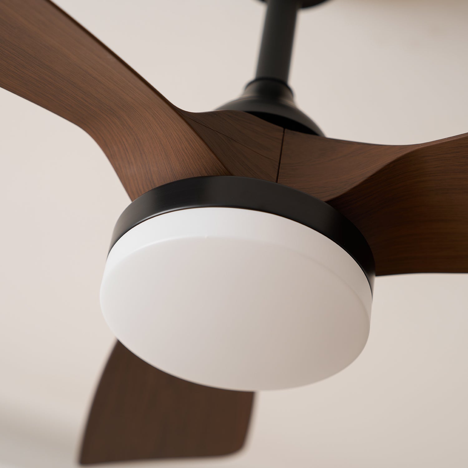 Elegant Sculpted Wood Ceiling Fan Light